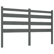 Vidaxl Posteljno vzglavje sivo 126x4x100 cm trdna borovina