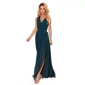 Long dress with neckline and tie Numoco
