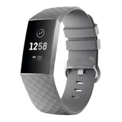 INF Siv silikonski pašček za uro Fitbit Charge 4/3, majhen, (5000086191)