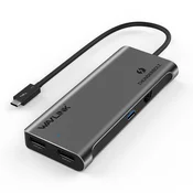 USB Type-C Hub | 1x Thunderbolt 3, 2x DP, 1x USB 3.0, 1x RJ45 Ethernet | WAVLINK