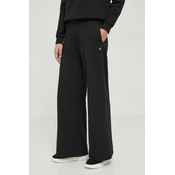 Donji dio trenirke Calvin Klein Jeans boja: crna, ravni kroj, visoki struk