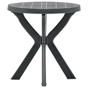 Vidaxl Bistro miza antracitna O70 cm plastika