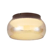 Art Deco stropna svetilka rjava z jantarnim steklom vključno z LED 3-stopenjsko zatemnilna - Thimble