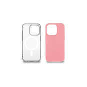 Just in CASE Mag Mix Plus Set maski za telefon iPhone 15 Pro, Dve maske, Roze i providna