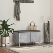 vidaXL Haldna klop z blazino z vrati Betonsko siva 60 x 38 x 46 cm