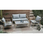 MWH Wicker Set lounge namještaja (4 -dij., Siva, bež)