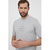 Pamucna majica New Balance za muškarce, boja: siva, s tiskom, MT41519AG