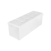 Songmics Tabure klop 110x38x38 cm bela s shrambo