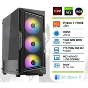 PCPLUS Gamer Ryzen 7 5700X 16GB 1TB NVMe SSD GeForce RTX 4070 12GB RGB Windows 11 Home gaming namizni računalnik