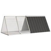 Kavez za zeceve antracit 201,5 x 80,5 x 71 cm pocincani celik