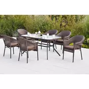 Gardenson VRTNA GARNITURA RAVENNA aluminij barve grafita, temno rjava