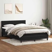 vidaXL Box spring postelja z vzmetnico črna 160x210 cm žamet