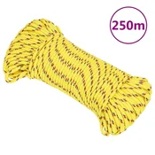 Vidaxl Vrv za čoln rumena 3 mm 250 m polipropilen