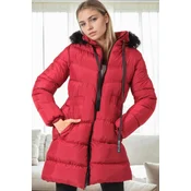 Z9764 DEWBERRY WOMENS COAT-BURGUNDY