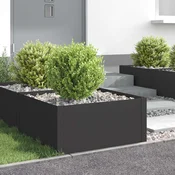 vidaXL Robovi trave 4 pcs 60 x 60 x 35 cm Jeklo Črna