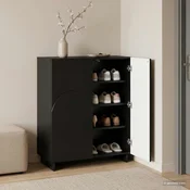 vidaXL Omara za čevlje 73 x 38 x 87,5 cm Konstruiran les Črna