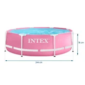 INTEX Pink Bazen 2.44m × 76 cm METAL FRAME