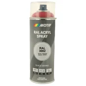 Industrijski akrilni lak sprej RAL HG 400ml Motip - RAL 3002 karmin rdeča