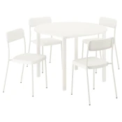 VIHALS / VIHALS Sto i 4 stolice, bela bela/bela, 107 cm