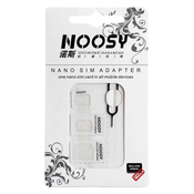Noosy adapter Nano Micro Sim 3v1 iPhone Set + ključ - bel KP14160