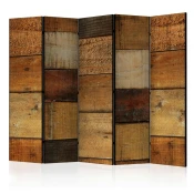 artgeist Paravan Wooden Textures I, 5-Delni, Dvostranski