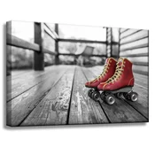 shumee Platno s tiskom Vintage Red Roller Skates 60x40 cm