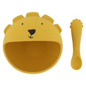 trixie® jedilni set iz silikona first baby meal mr. lion
