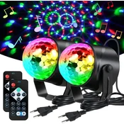 2x URAQT LED disco krogla z daljincem