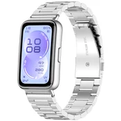 Silikonski pas Techsuit W010 za Huawei Band 11/Band 11 Pro - srebrn