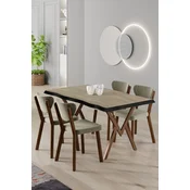 Hanah Home Trpezarijski set, 5 komada, Svetlozeleni