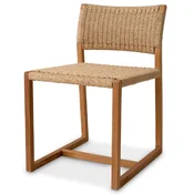 Casa Padrino Luxury Teak Dining Chair Natural 48 x 58 x H. 78.5 cm - Garden Chair - Patio Chair - Garden Furniture - Dining Room Furniture - Luxury Teak Furniture