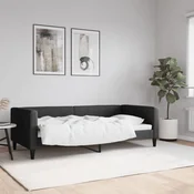 shumee vidaXL Kavč z ležiščem črne barve 90x190 cm prevleka iz blaga