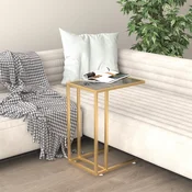 Bocni stolic za racunalo crni 50x35x65 cm od kaljenog stakla