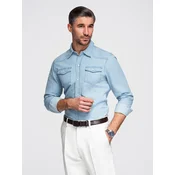 Moška jeans srajca z žepi