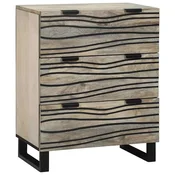Vidaxl Strani šal s predalom Bela 60 x 33.5 x 75 cm Trden mangov les