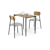 Trpezarijski set NANDO 84x54 cm siva/smeda/crna