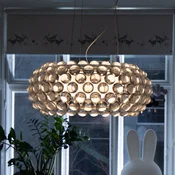Foscarini Caboche Plus medijski obesek z možnostjo zatemnitve sive barve - Dnevna soba/jedilnica - Dizajn - dimno siva - Plastika