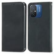 Črna Elegantna Flip torbica (Xiaomi Redmi 12C)