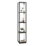 Northix Talna svetilka s policami, 3-stopenjska zatemnilna LED, rjava, 163 cm