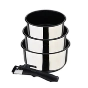 Bergner Komplet ponev BG-32293-MM nerjaveče jeklo z nelepljivo prevleko Click&Cook 3 kosi 16, 18, 20 cm