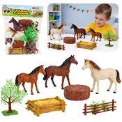 Set figura Životinje Farma Konji Velike Male Drveće Ograda 23 kom.
