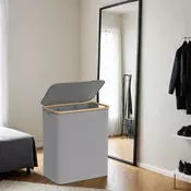 Songmics Košara za perilo 3 predelki 60x385x705 cm siva