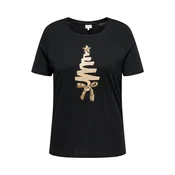ONLY Curve Majica ONCXMAS YRSA CHRISTMAS kapučino/zlata/črna