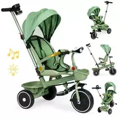 Eco toys 2u1 tricikl sa rotirajućim sedištem i sklopivom tendom green ( wql-066-18 gre )
