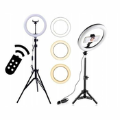 MG Selfie Ring Fill krožka LED LED svetloba 10 + stativ 1.8m + bluetooth remote, črna