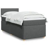 vidaXL Box spring postelja z vzmetnico temno siva 80x200 cm blago
