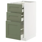 METOD / MAXIMERA Pod.elem.3front/2dnj/1srd/1vis.fiok, bela/Axstad sivozelena, 40x60 cm