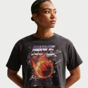 Nike Womens Short-Sleeve Basketball T-Shirt - Black - Cotton