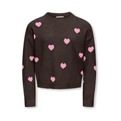 ONLY GIRLS Pulover KOGRICA temno rjava / roza
