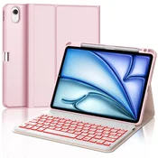 Infostyle IVEOPPE ovitek s tipkovnico za iPad Air 11 (2025 M3/M2) – roza, 7-barvna osvetlitev